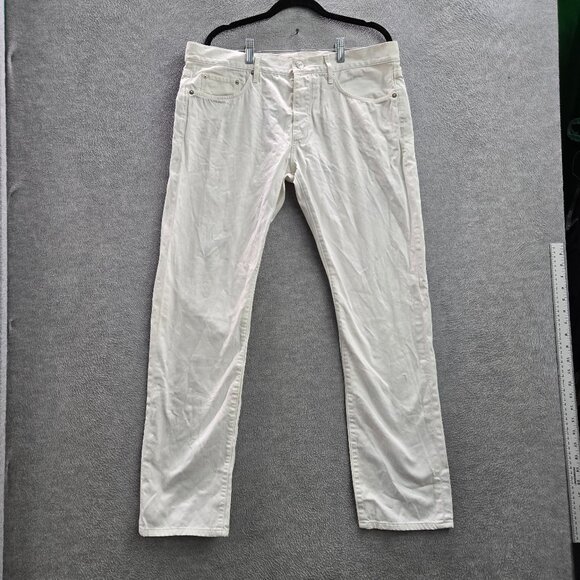 Burberry Brit Men Jeans 36 White Twill Straight 31" Inseam - Picture 1 of 11